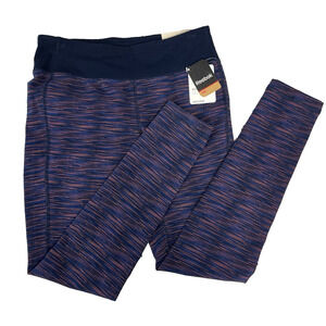 Reebok Stretch Cotton Tight Fit Yoga Fitness Pants Leggings sz Medium Blue Pink